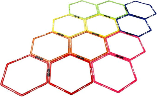 Yes4All Hex Agility Rings/Speed Rings with Carrying Bag – Hexagon Rings, Agility Hurdles for Agility Footwork Training
