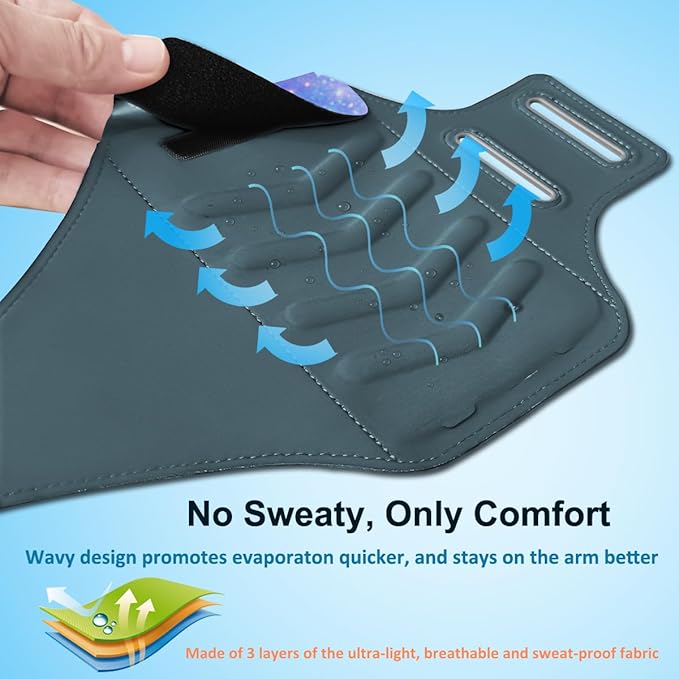 Arm Band for Phone for Running, Phone Holder for Running for iPhone & Samsung Galaxy, Cell Phone Armband Holder for Walking, Gym, Workout, w/Adjustable Strap & Zipper Pocket (Purple-S)