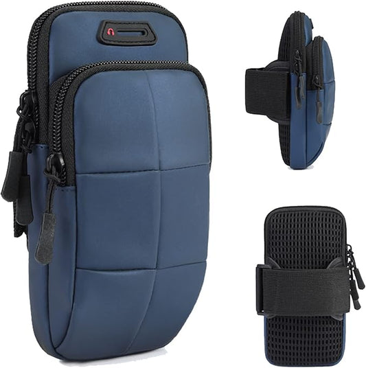 Phone Holder, Arm Bands for Workout, Use for Running, Walking, Hiking & Biking (Blue)