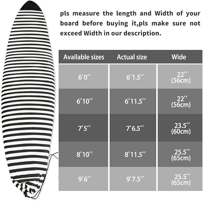 UCEDER Surfboard Sock Cover,Lightweight Stretch Board Bag for Sun Protection,Foldable Surfboard Sock Sleeve Perfect for Travel and Transportation