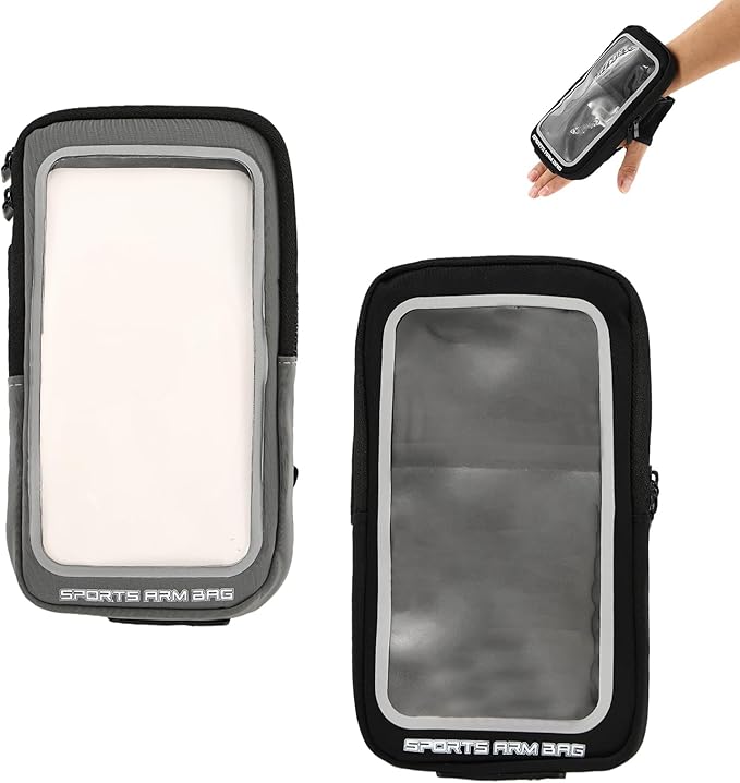 2 Pcs Phone Holder for Running Exercise Phones Armband Waterproof and Breathable Coin Purse Adjustable with Touch Screen Function Outdoor Cycling Use Suitable Sizes Under 6.8 Inches