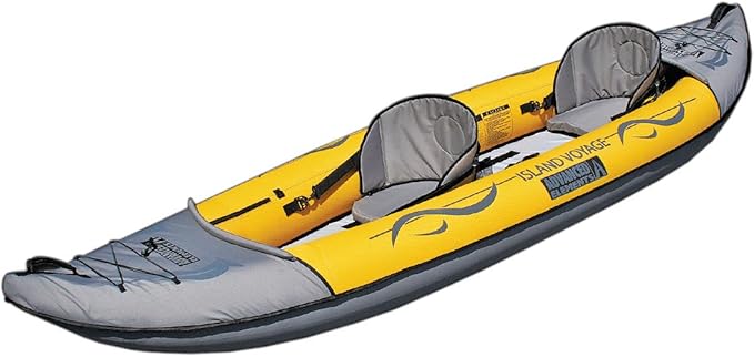 Advanced Elements - Island Voyage 2 Inflatable Kayak - Recreational Convertible Kayak - for 1 or 2 Person - 11 ft - Yellow