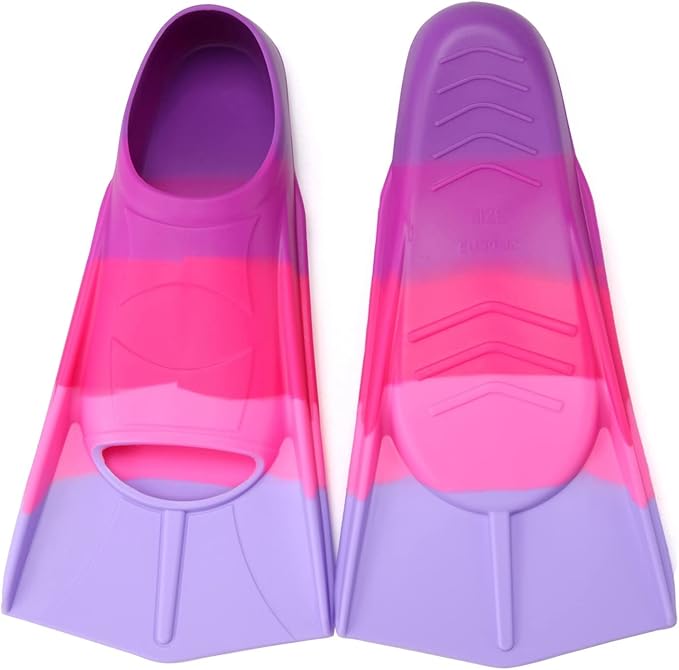 Kids Swim Fins,Short Kids Fins Youth Swimming Flippers for Lap Swimming Training for Children Girls Boys Beginners