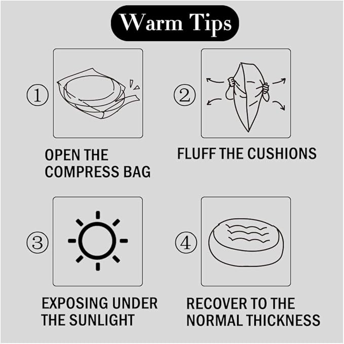 Tiita Seat Cushion Round, Hanging Chair Cushions, Floor Cushion 22 Inch Set of 2, Throw Pillows Indoor/Outdoor (Black, 22 x 22 x 4 Inches)