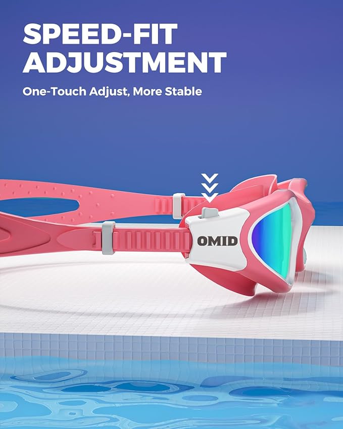 OMID Swim Goggles, P2 Polarized Swimming Goggles for Men Anti-fog Goggles Swimming for Adult Women