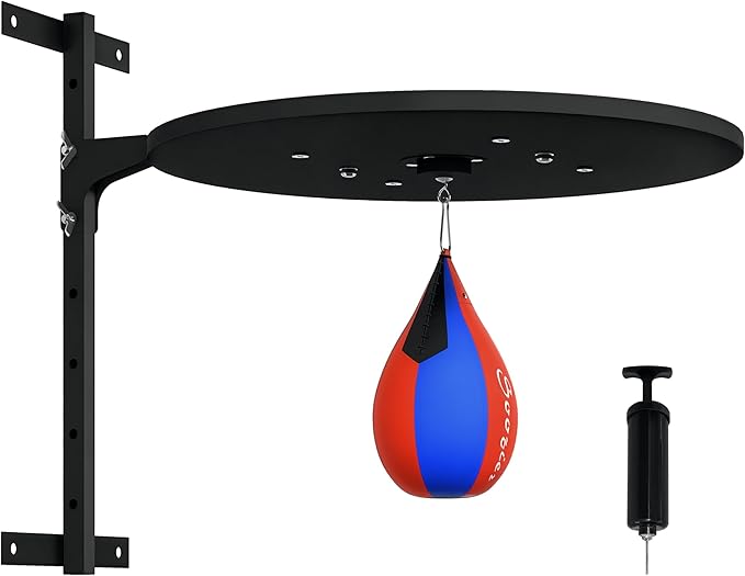 Soozier Wall Mounted Speed Bag Platform with 360-Degree Swivel, Adjustable Punching Bag for Home Fitness
