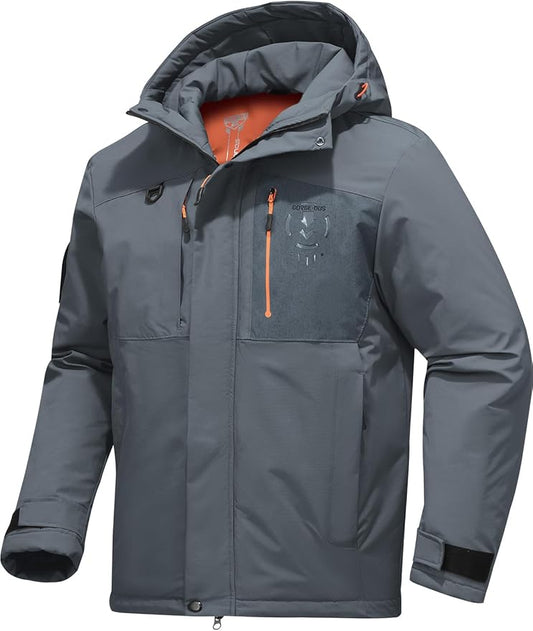 Men's Winter Jacket Waterproof Ski Snow Coat Windproof Snowboard Hooded Raincoats with Warm Graphene lining