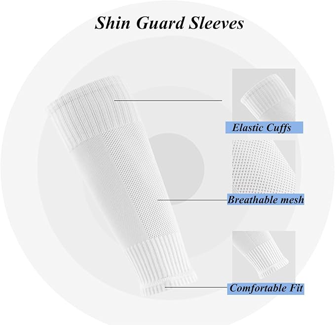 Men's Soccer Non Skid Ball Socks Anti Slip Grip Non Slip Socks, Shin Guard Sleeves, With Or Without Guard Straps for Football