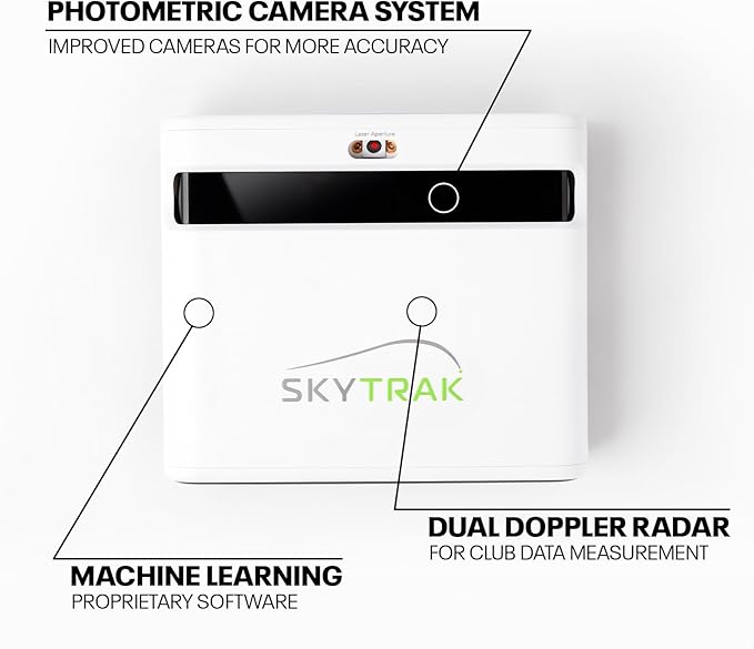 SkyTrak+ Launch Monitor & Golf Simulator Protective Shield - Tour-Level Swing Analysis with Dual Doppler Radar, Enhanced Camera, Real-time Simulation, Wi-Fi, USB-C Charging