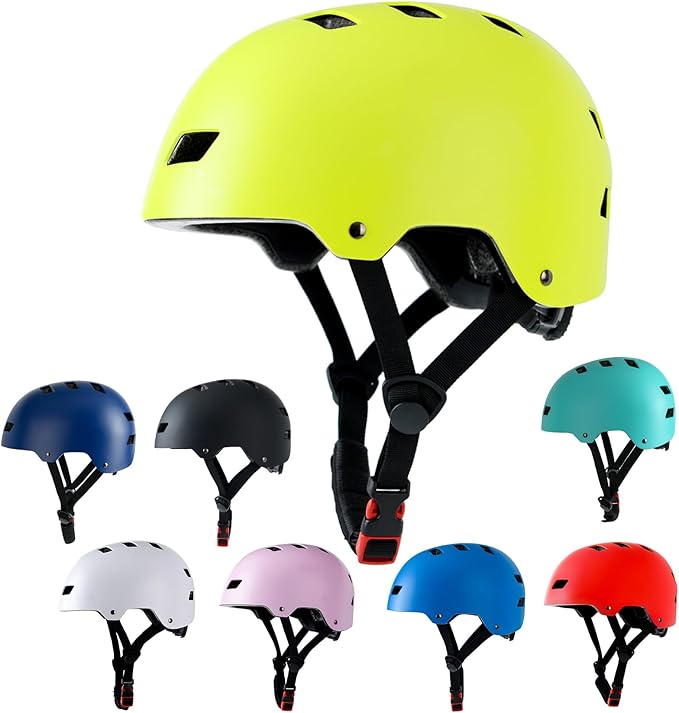 Bike Helmet 3 Sizes for Teenager Kids Youth Adults,Bavilk Skateboard Helmet Adjustable Multi-Sport Bicycle Cycling Scooter Roller Skate Inline Skating Rollerblading for Girls Boys Women Men Teen