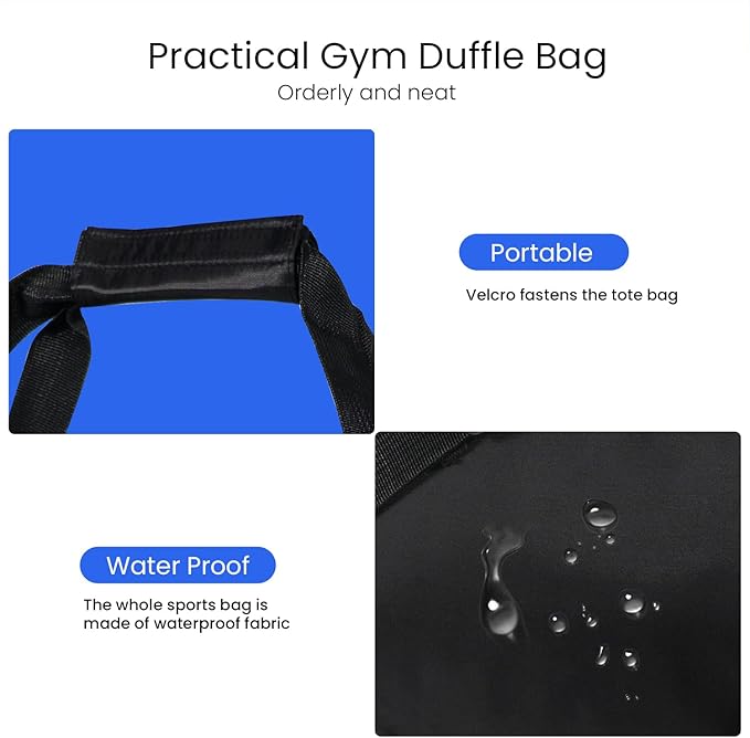 C&F BOGMOST Small Gym Bag for Travel & Duffel - 20 Inch Lightweight Carry On Bag for Men & Women, Mini Duffel Bag,Perfect for Sports, Weekend Trips, and Overnight Stays, Black