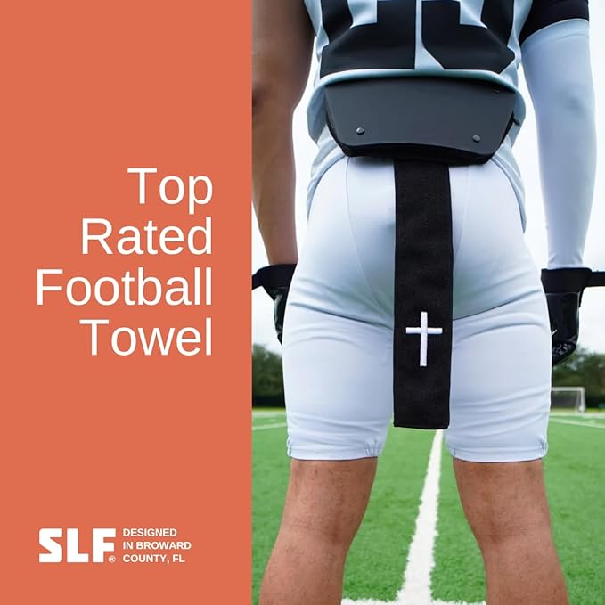 SLEEFS Faith Cross Black Thin Football Towel