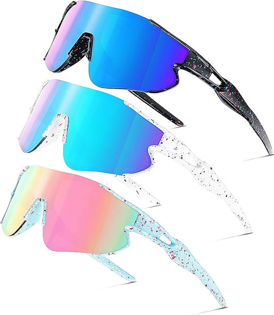 Kids Baseball Sunglasses for Boys Girls Youth Softball Cycling Sports Sunglasses UV400 Protection Age 5-12