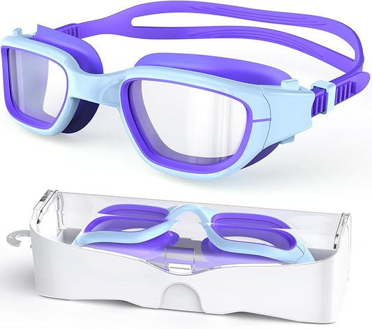 Kids Swim Goggles,Swimming Goggles for Kids 6-14, Anti-Fog UV Protection Pool Glasses for Boys Girls