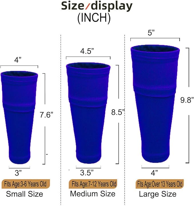 Soccer Shin Guards for Kid Youth Teen Adult - Shin Guards Sleeves with Inserted Pocket Cushion Protection Reduce Shocks and Injuries for TeamSports