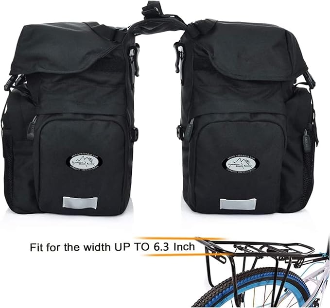 ZTZ Bike Bags for Bicycles Rear Rack, Waterproof Rear Bike Rack Bag with Rain Cover and Reflective Trim