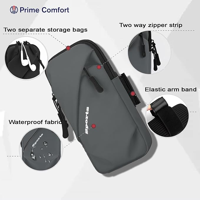 Cell Phone Armbands Running Phone Holder Armband, Shoulder Holster Phone Purse Crossbody Bag Pouch (Gray)