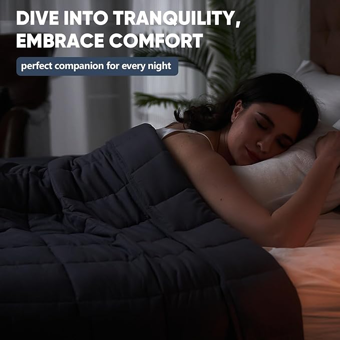 yescool King Size Weighted Blanket for Adults (25 lbs, 80” x 87”, Grey) Cooling Heavy Blanket for Sleeping Perfect for 240-260 lbs, Breathable Blanket for Adults & Couple All Season, Machine Washable