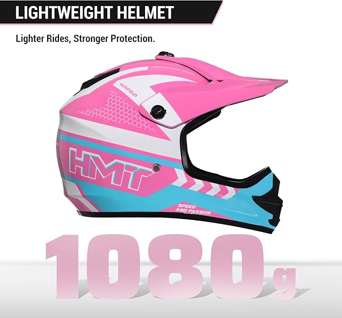 Youth Dirt Bike Helmet DOT Certified - Full Face Motorcycle Helmet for Off-Road, ATV, Street Riding, Includes Adjustable Goggles & Protective Gloves