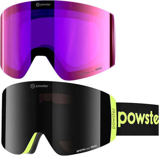 Ski Goggles Snow OTG Snowboard Goggles Magnetic Interchangeable Lens Frameless UV Protection Anti-fog mobile Skating