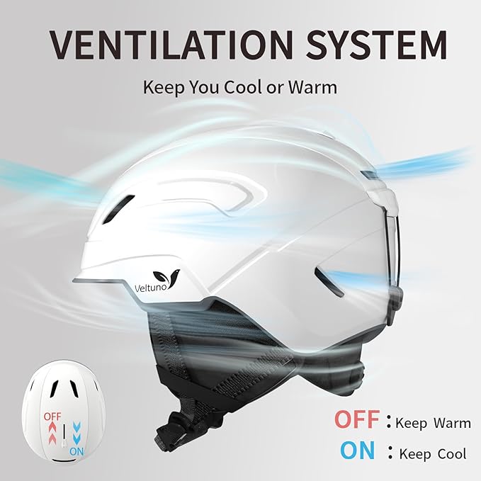 Ski Helmet for Women, Men & Youth, Snowboard Helmet with 7 Individual Air Vents, Snow Helmet with ABS PC Shell, EPS Foam, Dial Fit, Removable Fleece Liner and Ear Pads, Goggles Compatible
