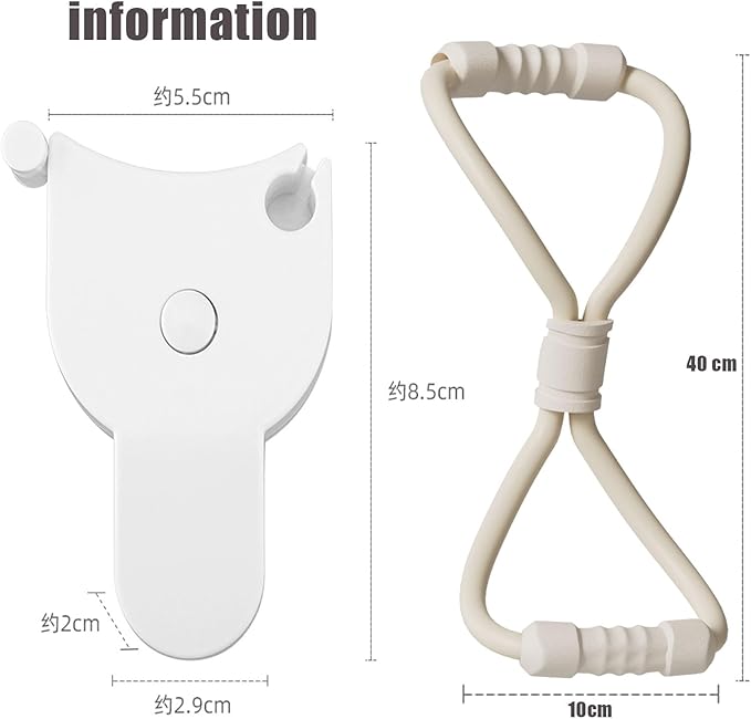 Elastic Fitness Pulling Rope Chest Expander Yoga Rubber Tension Band for Abdomen Arm Leg Stretching Fitness Training+Three Circumference Tape Measure Fitness Circumference Ruler Arm Leg Abdomen Ruler