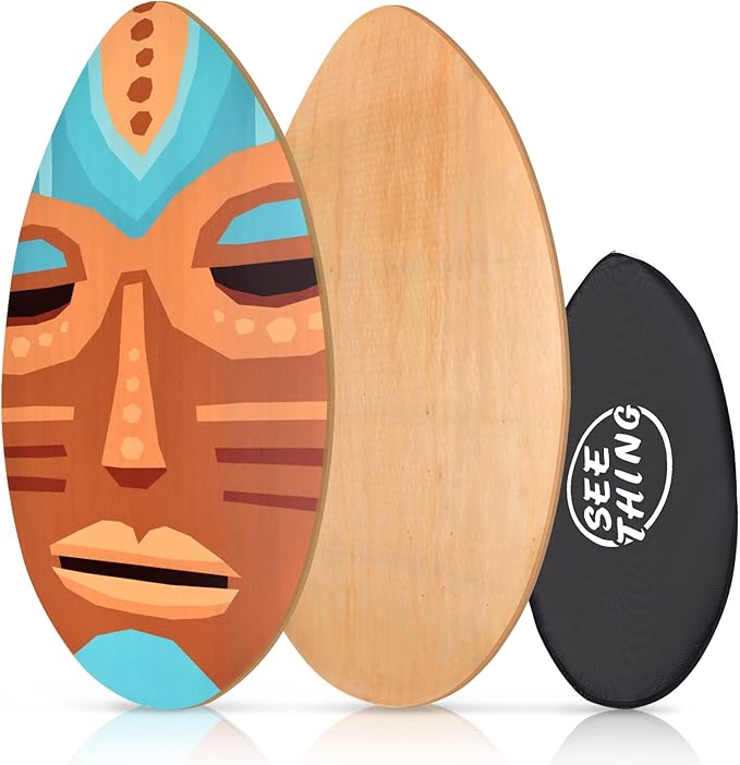 seething 35 Inch Skimboard with High Gloss Coat Wood Skim Board for Beginners,Kids, Teenagers, Adults and All Skimming