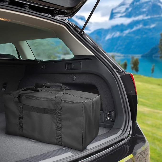 COOLBEBE 24" Sports Duffle Bag - 53L Travel Duffel Tote Bag with Upgrade Zipper Weekender Overnight, Durable & Water Resistant, Camping duffle (24” x 12” x 12”, Black)