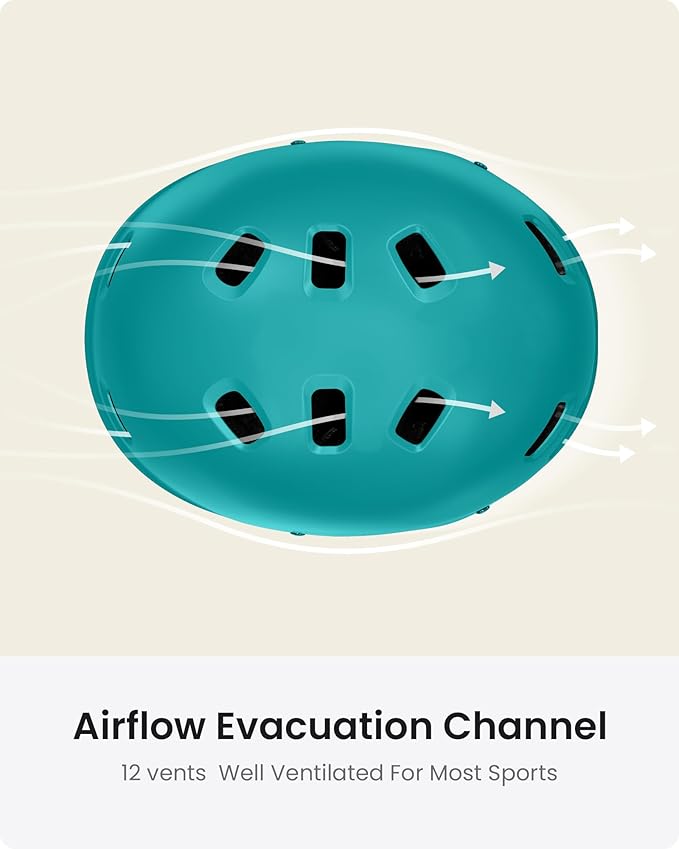 OutdoorMaster Skateboard Cycling Helmet - Two Removable Liners Ventilation Multi-Sport Scooter Roller Skate Inline Skating Rollerblading for Kids, Youth & Adults