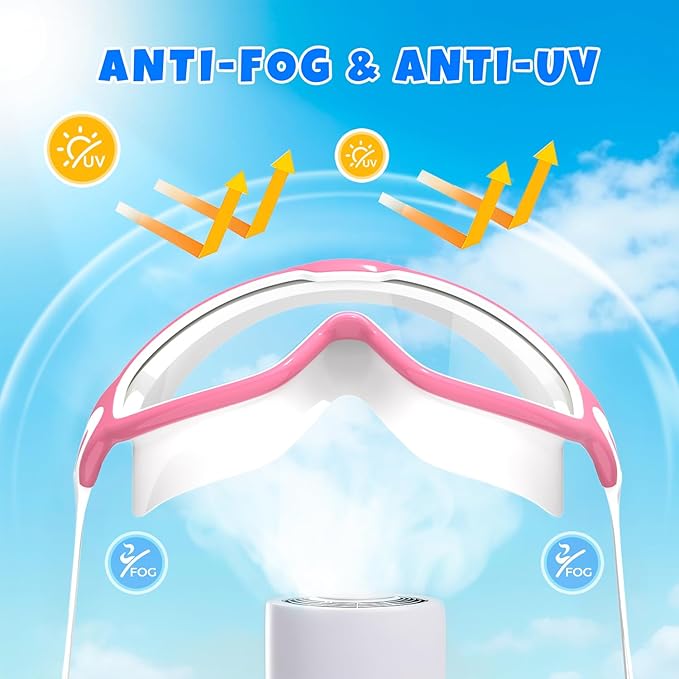Swim Goggles for Kids 3-15 with Earplugs Large Frame Anti-Fog/UV Swimming Goggles for Boys Girls Toddler 2PCS