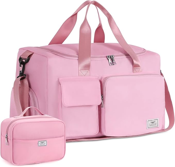 FIORETTO Women's Gym Duffle Bag with Shoes Compartment, 37L Capacity, Ideal for Travel, Gym, Sports, Duffel, Weekender
