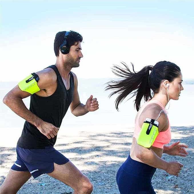 Sprigs Phone Armband Sleeve for iPhone 14, 13, 12, 11, X Galaxy Z, S22, S21, S20 Google Pixel 7, 6, 5. The Lightest & Most Comfortable Running Armband, Stretches to Fit All Phones with Case for Women & Men