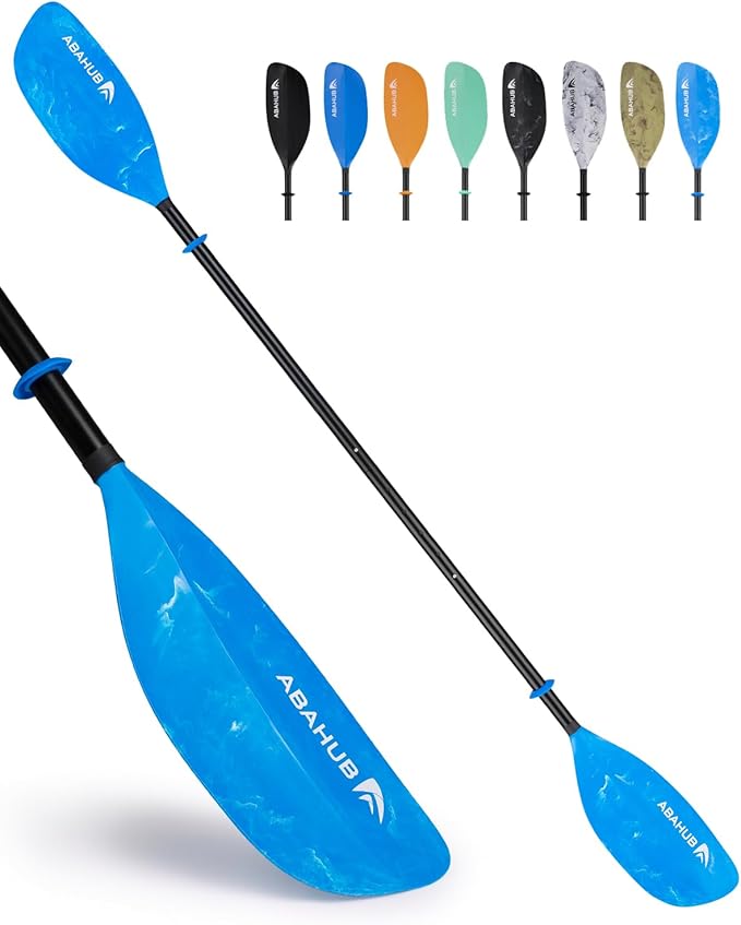 Abahub Adjustable Kayak Paddle 210-230 cm/ 230-250 cm Floating Kayaking Oars Boating Oars Canoeing Oars Black