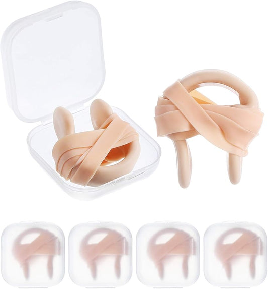 Blulu 6 Pieces Swimming Nose Clip Latex Gel Nose Plugs for Swimming Swimmer Accessories for Older Kids, Beige