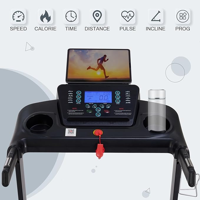 Treadmills for Home, 15% Auto Incline, 0.5-10 MPH, 18" Belt, 3 HP, 350lb Capacity, Foldable, Bluetooth App