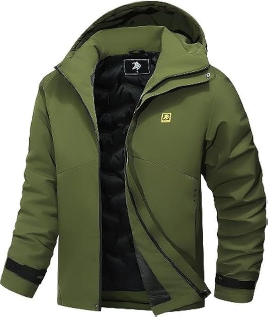 Men's Warm Winter Coats Waterproof Ski Jacket Windproof Snow Coat Mountain Windbreaker Hooded Raincoat