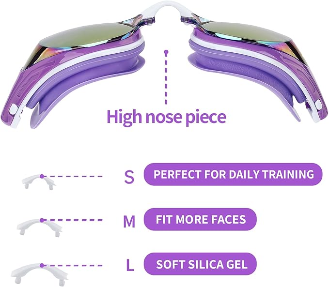 Nearsighted Swim Goggles, Shortsighted Optical Swimming Goggles No Leaking Anti Fog UV Protection for Adult Men Women