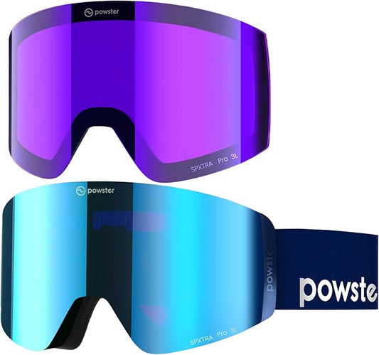 Ski Goggles Snow OTG Snowboard Goggles Magnetic Interchangeable Lens Frameless UV Protection Anti-fog mobile Skating
