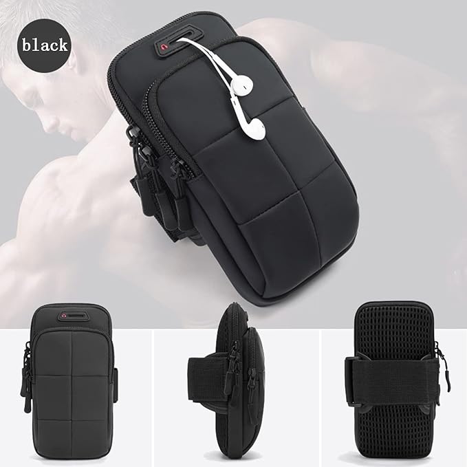 Phone Arm Bands for Running, Armband Cell Phone Holder for Exercise (Black)