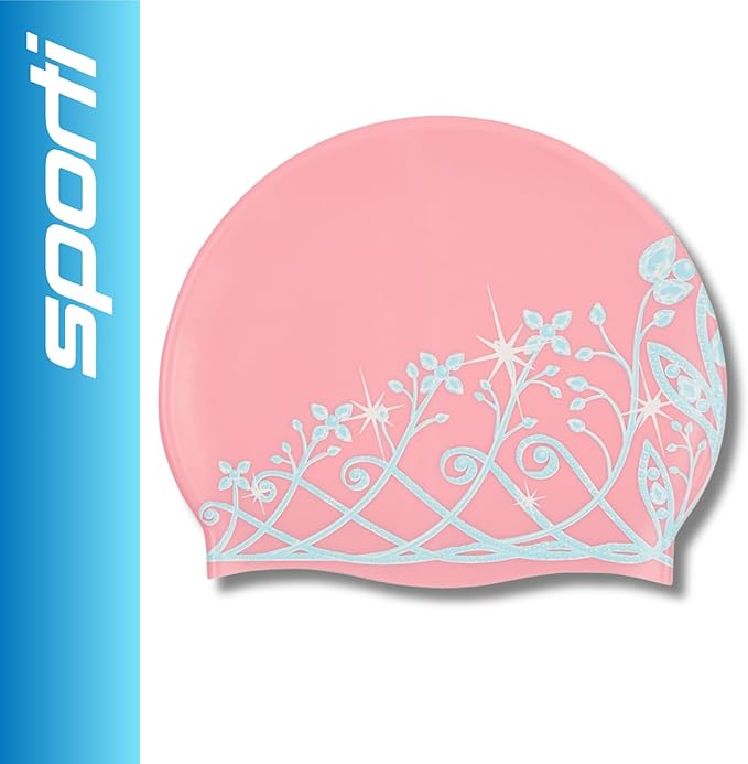 Sporti Silicone Swim Cap for Kids, Unisex Youth Swimming Cap, Protection Bathing Caps for Your Children, Aged 2-10