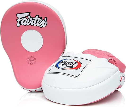 Fairtex FMV9 Contoured Focus Mitts |Striking Accuracy & Protection for Boxing, Muay Thai, Kickboxing |Ergonomic Design, Soft Padding, Secure Fit Leather