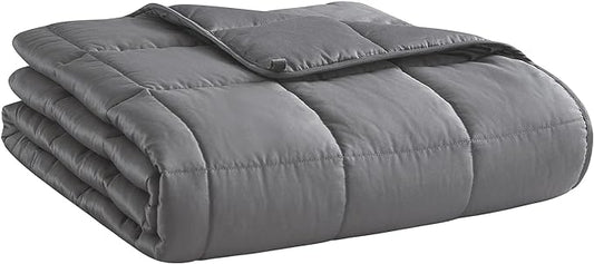 Soft Thick Weighted Blanket (Dark Grey,60"x80"-20lbs) Queen Size Cooling BreathableMicrofiber Material with Glass Beads Big/Heavy Blanket for Adult All-Season Summer Fall Winter