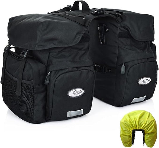 ZTZ Bike Bags for Bicycles Rear Rack, Waterproof Rear Bike Rack Bag with Rain Cover and Reflective Trim