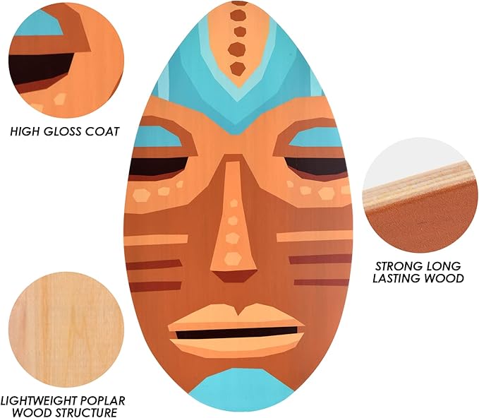 seething 35 Inch Skimboard with High Gloss Coat Wood Skim Board for Beginners,Kids, Teenagers, Adults and All Skimming