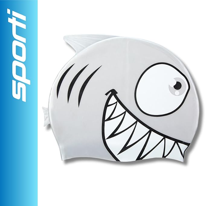 Sporti Silicone Swim Cap for Kids, Unisex Youth Swimming Cap, Protection Bathing Caps for Your Children, Aged 2-10