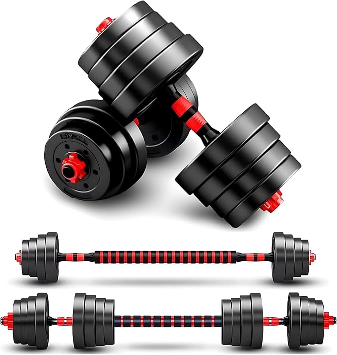 Adjustable-Dumbbells-Sets,Free Weights-Dumbbells Set of 2 Convertible To Barbell A Pair of Lightweight for Home Gym,Women and Men Equipment