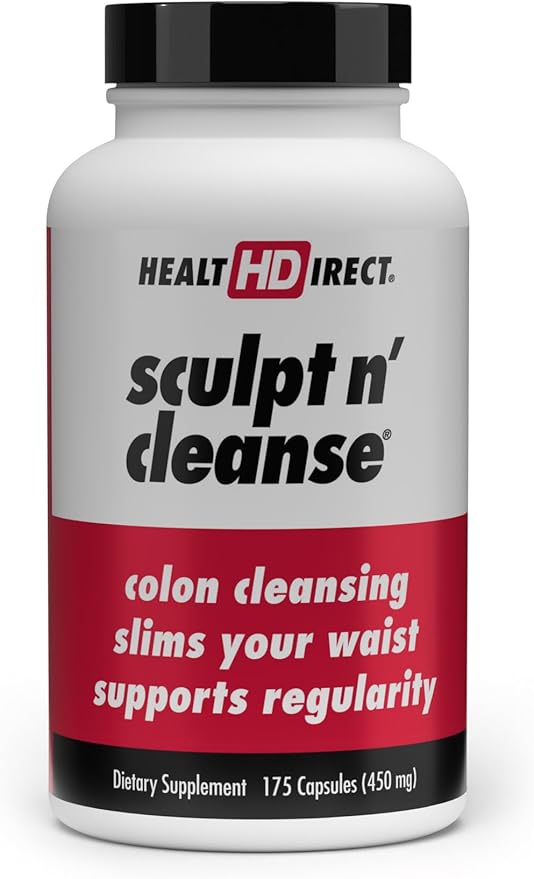 HEALTH DIRECT Sculpt n' Cleanse - Herbal Colon Cleanse for Digestive Health & Regularity - Natural Detox & Gut Flush Supplement - 175 Veggie Capsules