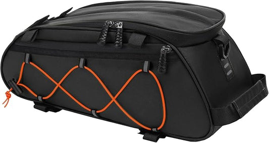 MOSISO Bike Rack Bag with 2 Removable Panniers, Waterproof Bike Trunk Cooler Storage Handbag Insulated Bicycle Rear Seat Pouch, Bicycle Storage Saddle Shoulder Bag Cycling Luggage Pouch, Black