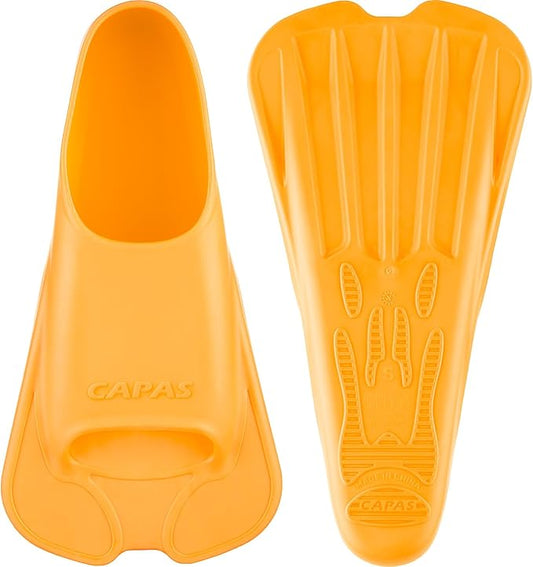 CAPAS Swim Training Fins Comfortable Silicone Lap Swimming Short Blade Floating Flippers with Mesh Bag for Adult Men Women Build Leg Strength