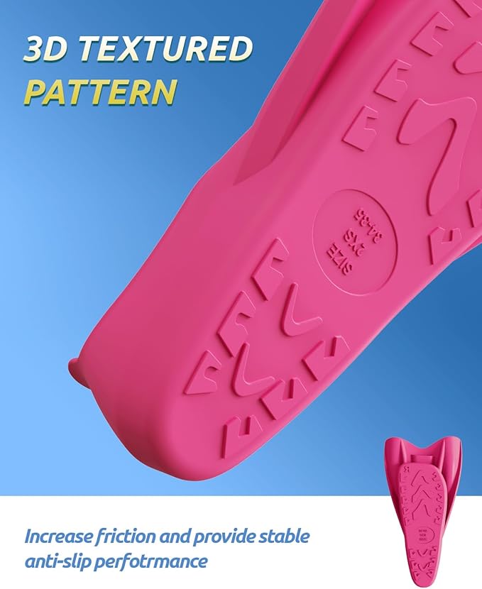 W WSTOO Streamlined Swimming Fins,Training Short Flippers,Silicone Swimming Flippers for Kids Adults Men and Women for Swimming Snorkeling and Diving